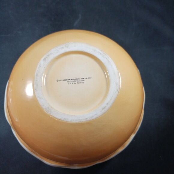 Vintage 1995 Boston Warehouse 5" Bagel Lidded Cream Cheese Bowl Serving Dish - Picture 11 of 12